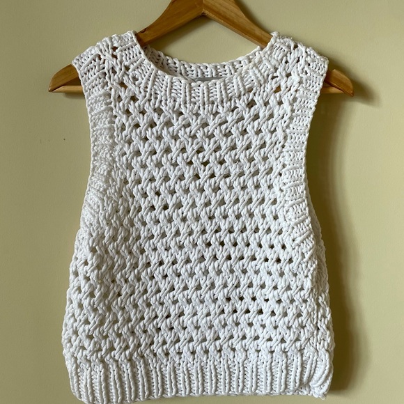 A.L.C., Woven, White Tank Top, SZ M - Picture 2 of 8